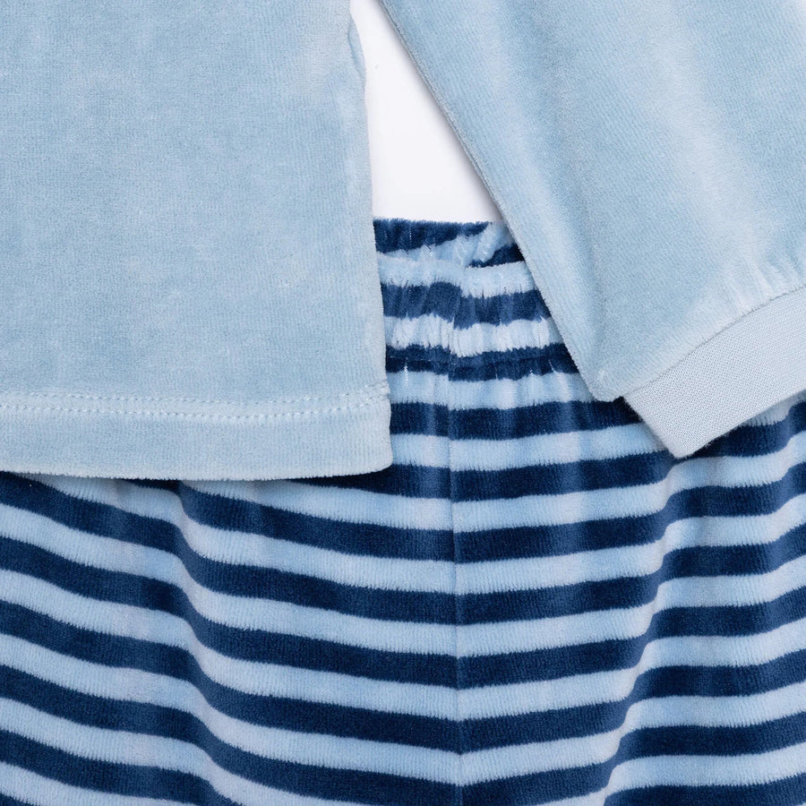 HelloBaby Velvet Pyjamas Set - Blue - Miu Mau Collectibles