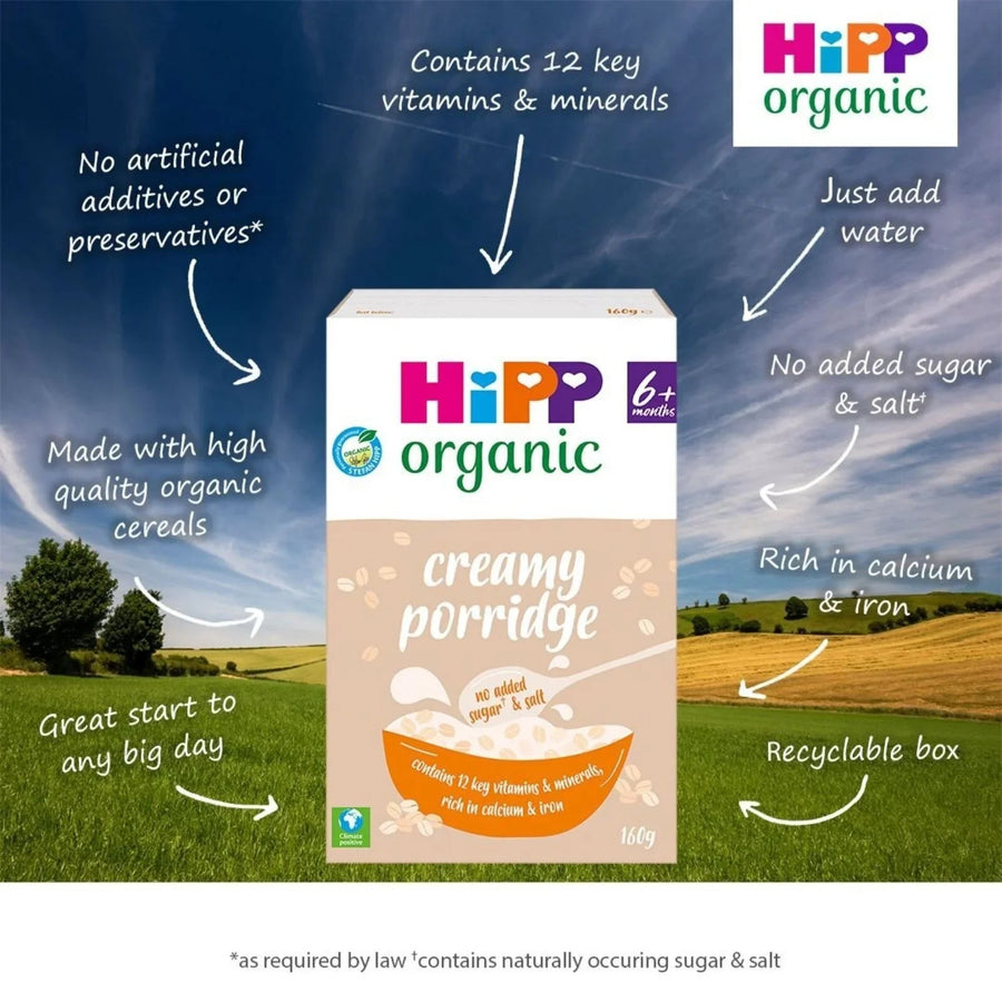 HiPP Organic Creamy Porridge Baby Cereal 6+ months 160g - Miu Mau Collectibles
