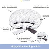 Hippychick Feeding Pillow - Animal Friends Grey - Miu Mau Collectibles