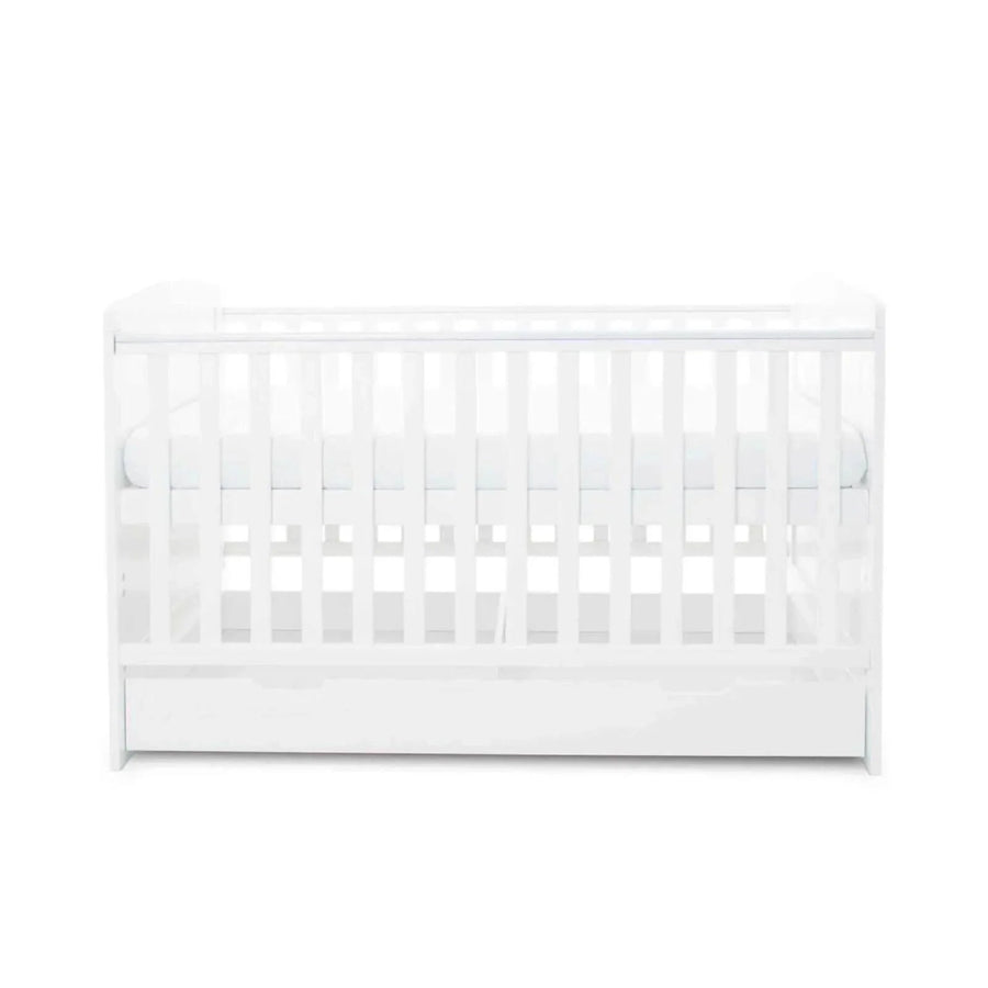 Ickle Bubba Coleby Classic Cot Bed & Under Drawer White - Fibre Mattress - Miu Mau Baby & Kids Store