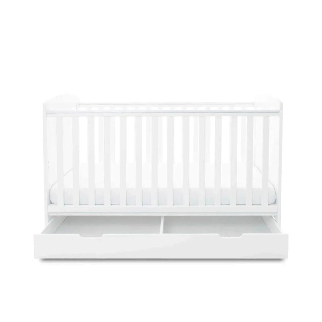 Ickle Bubba Coleby Classic Cot Bed & Under Drawer White - Premium Pocket Sprung Mattress - Miu Mau Baby & Kids Store