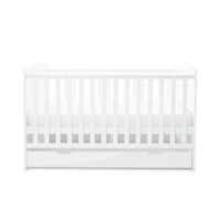 Ickle Bubba Coleby Classic Cot Bed & Under Drawer White - Premium Pocket Sprung Mattress - Miu Mau Baby & Kids Store