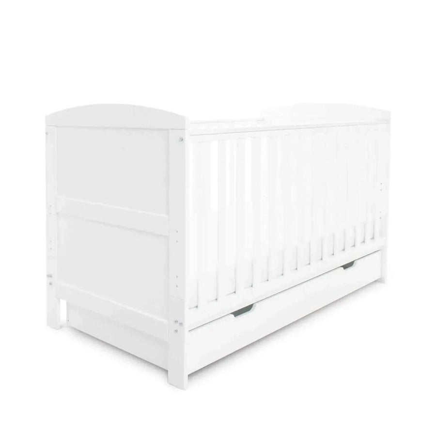 Ickle Bubba Coleby Classic Cot Bed & Under Drawer White - Premium Sprung Mattress - Miu Mau Baby & Kids Store