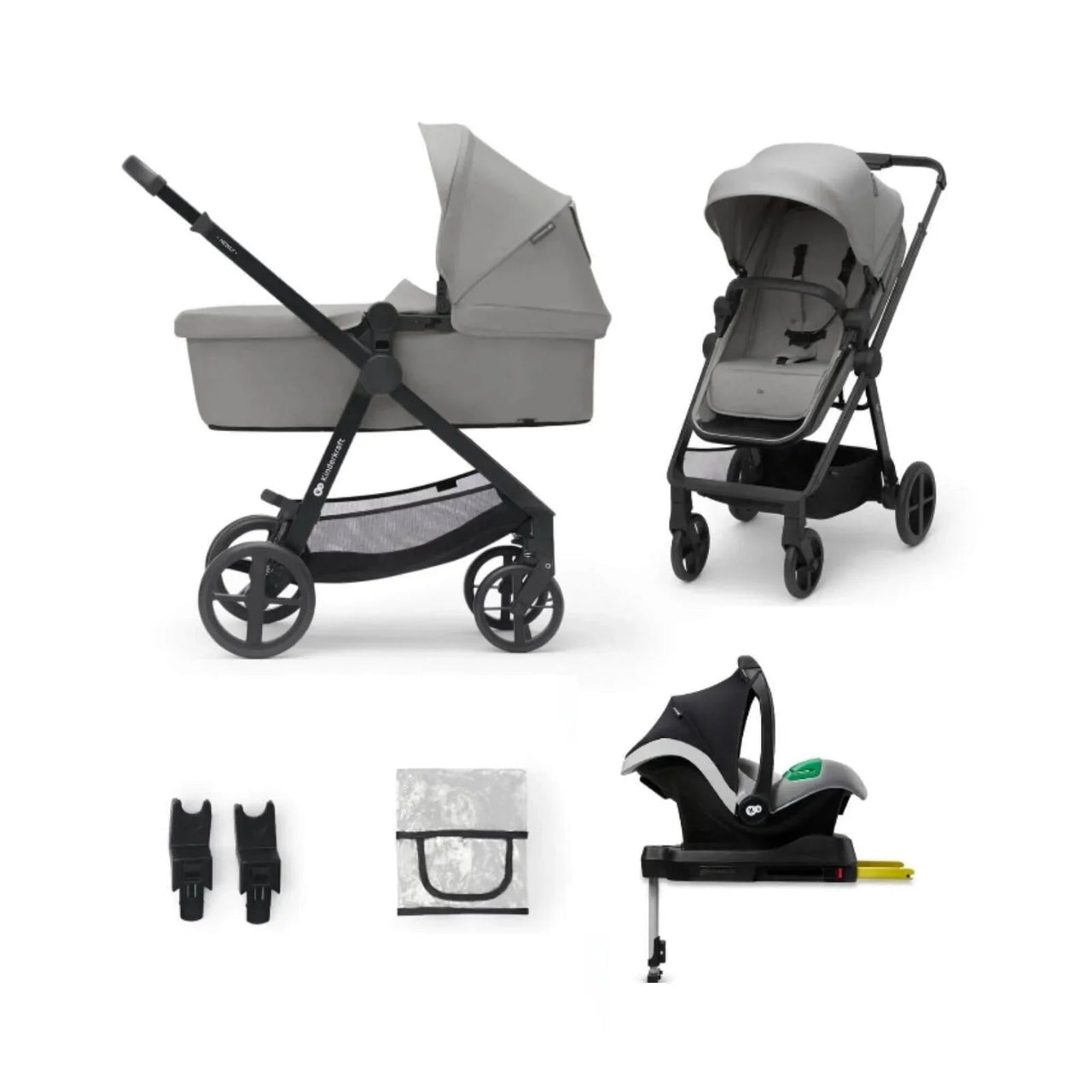 Kinderkraft Newly Mink Pro 4 - in - 1 Travel System - Moonlight Grey - Miu Mau Collectibles