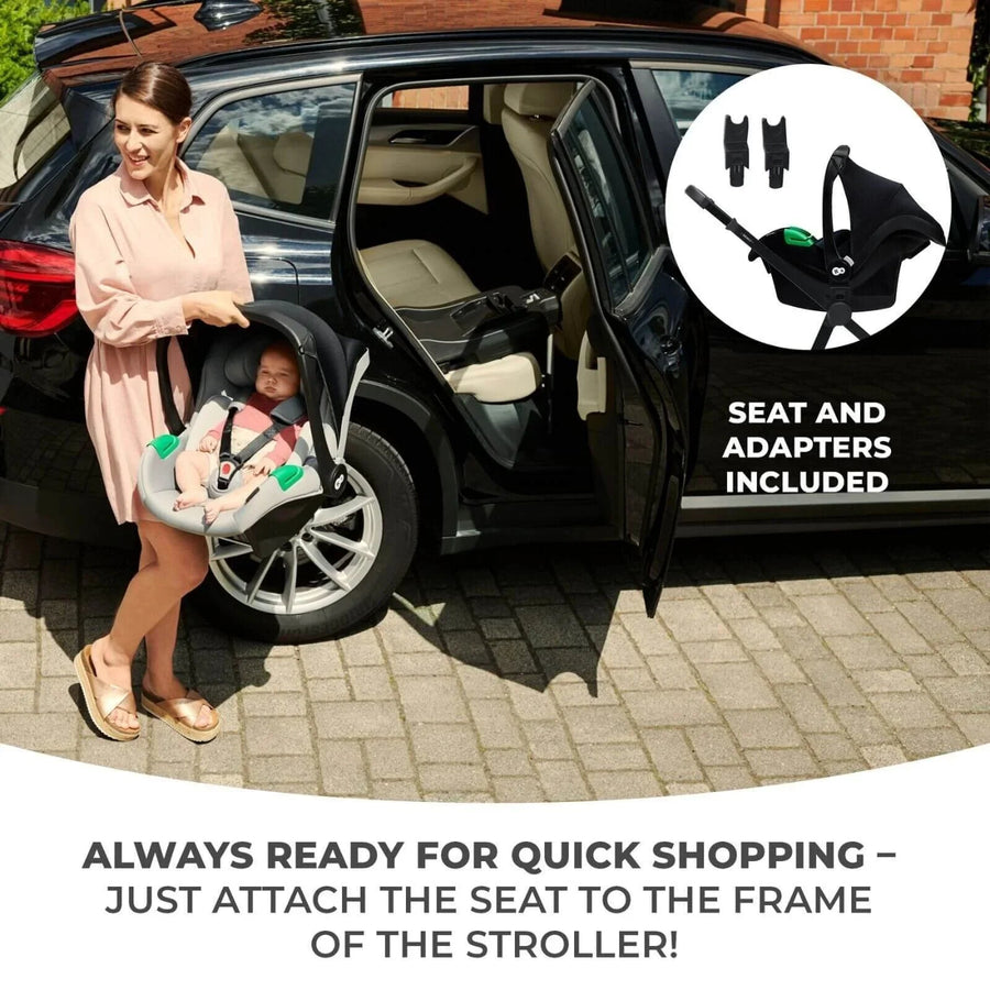 Kinderkraft Newly Mink Pro 4 - in - 1 Travel System - Sand Beige - Miu Mau Collectibles