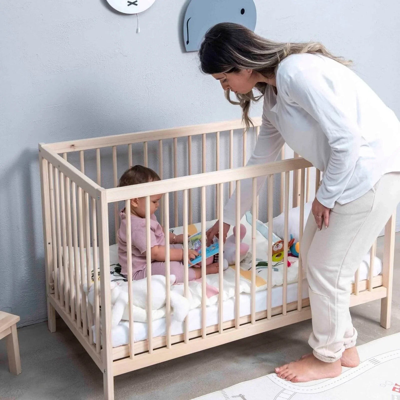 Kukka Natural Wood 2 - Level Cot 60x120 cm - Miu Mau Collectibles