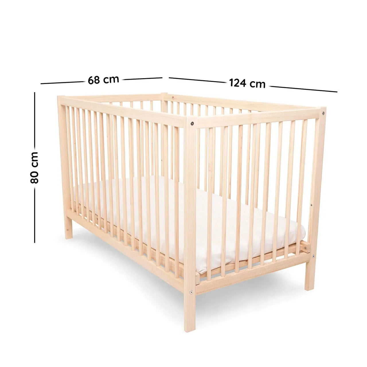 Kukka Natural Wood 2 - Level Cot 60x120 cm - Miu Mau Collectibles