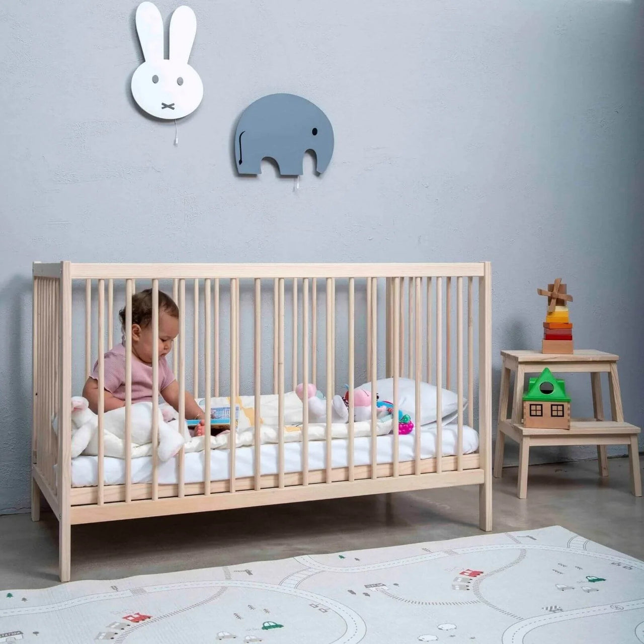 Kukka Natural Wood 2 - Level Cot 60x120 cm - Miu Mau Collectibles