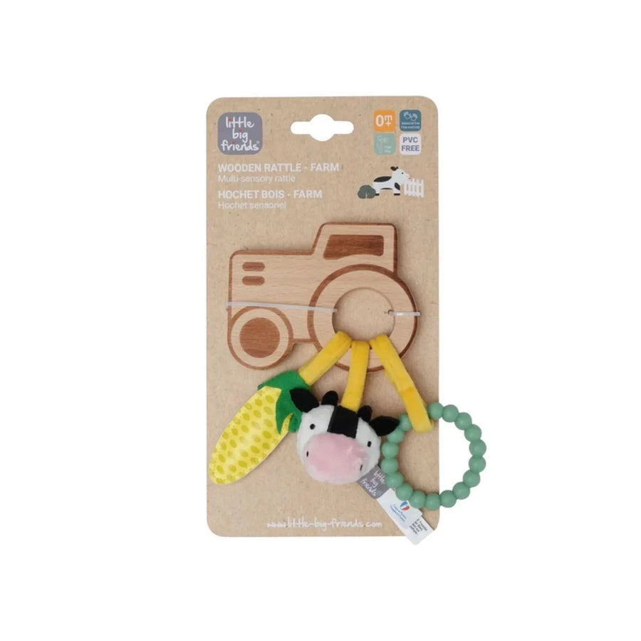 Little Big Friends Wooden Rattle - Farm - Miu Mau Collectibles