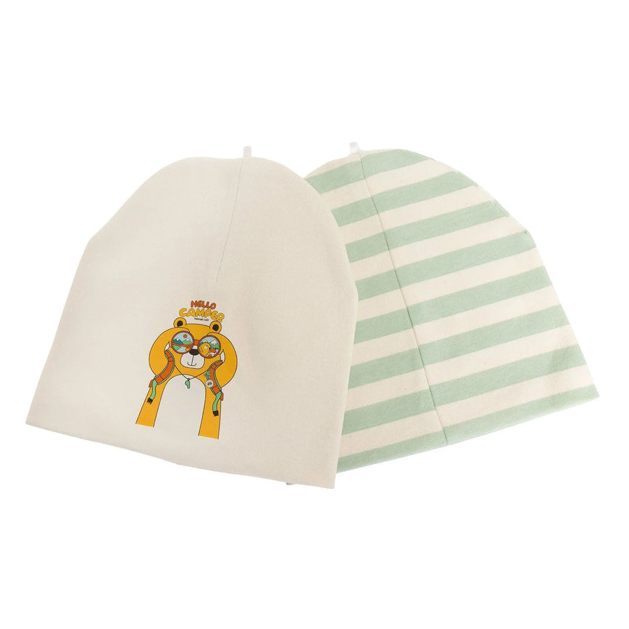 Little Plane Hello Camper Baby Boy 2 Pcs Beanies - Green - Miu Mau Collectibles