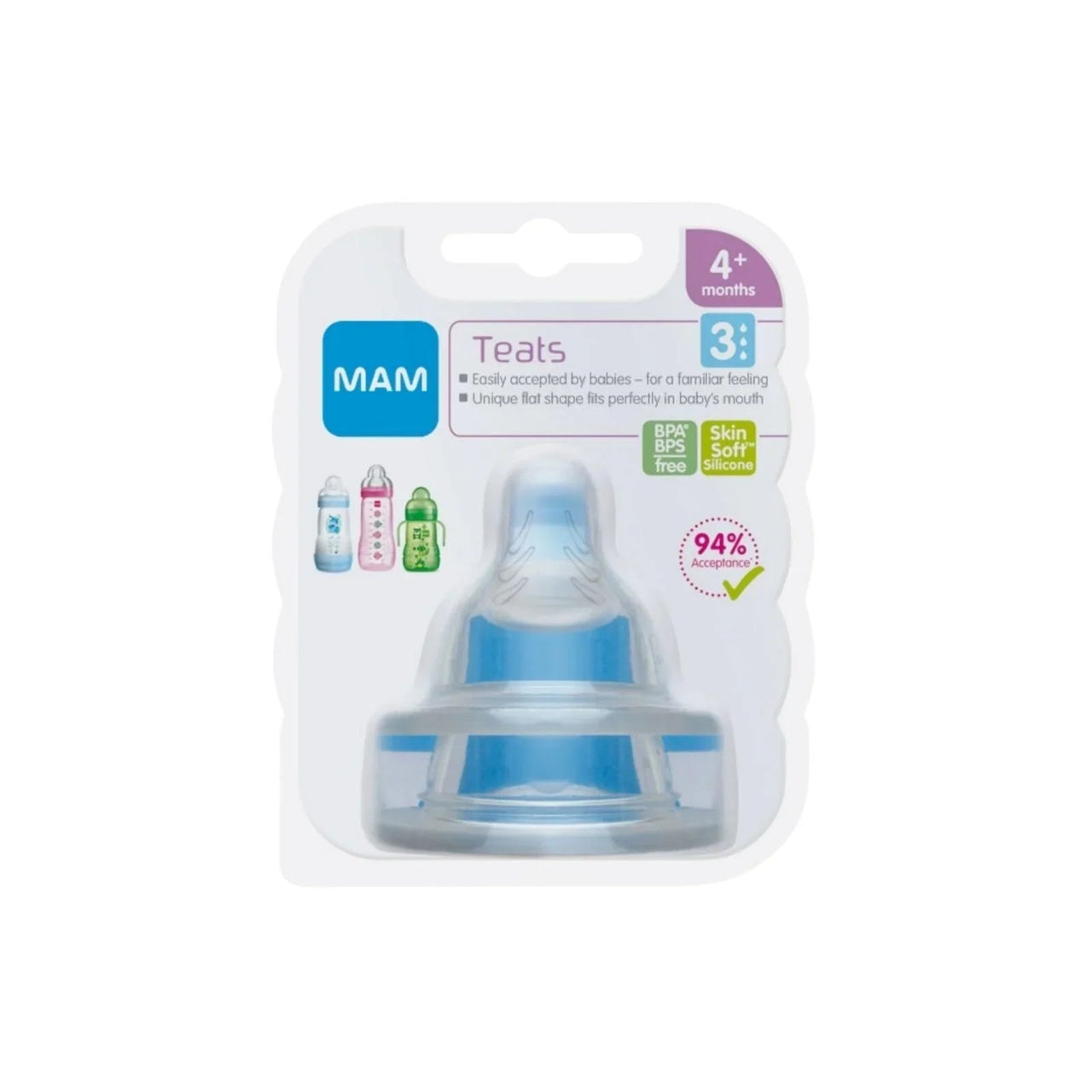 MAM SkinSoft Silicone Teat Fast Flow Pack of 2 - Miu Mau Collectibles