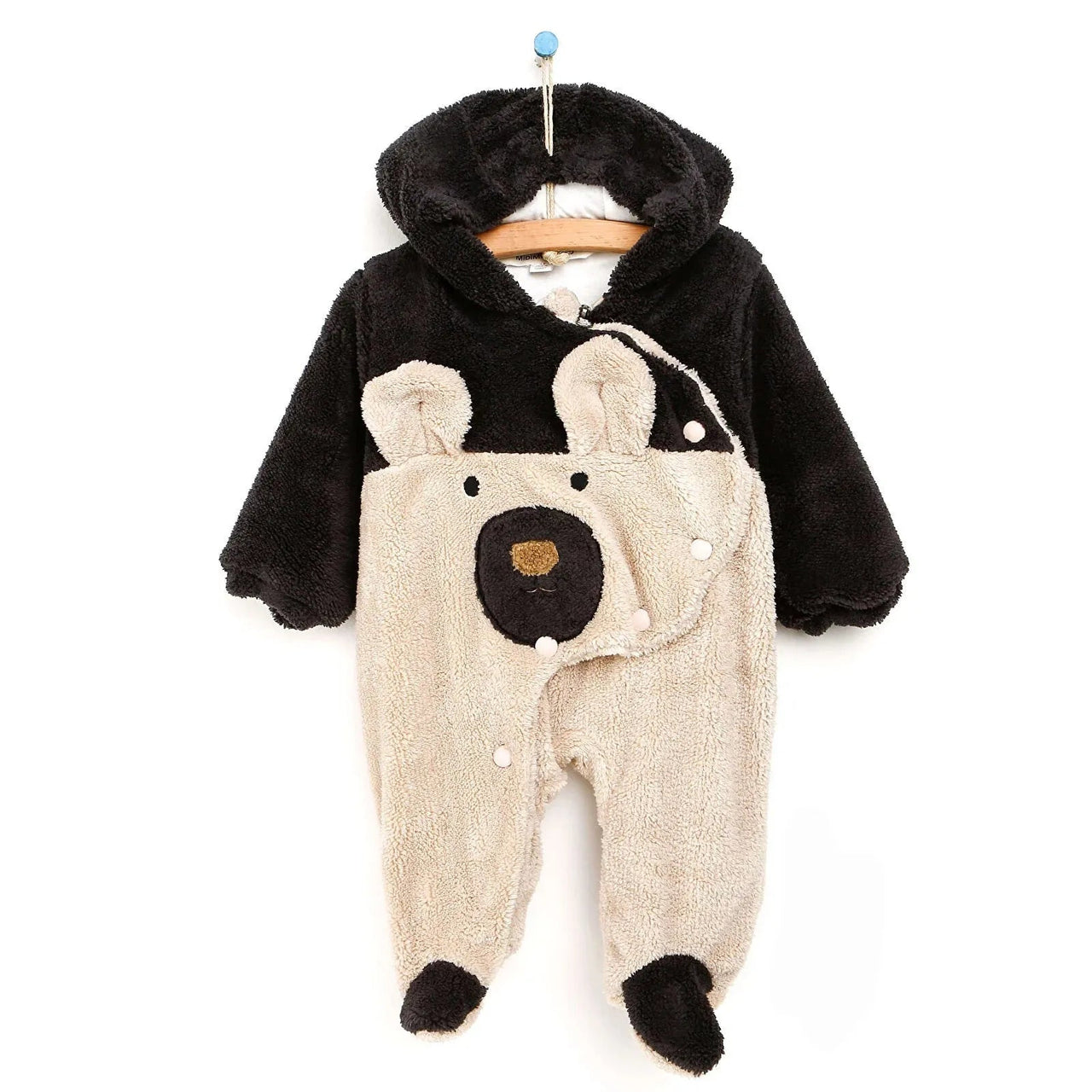 Midimod Newborn Baby Boy Cute Bear Welsoft Jumpsuit - Anthracite - Miu Mau Collectibles
