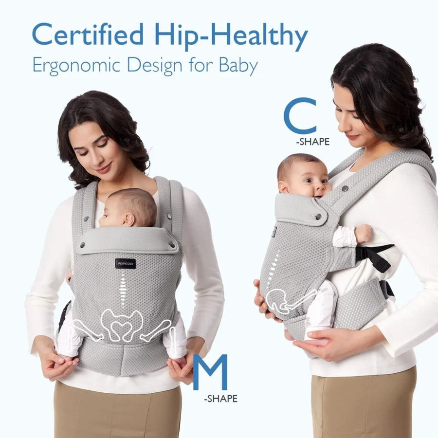 Momcozy Baby Carrier Newborn to Toddler Air Mesh - Grey - Miu Mau Collectibles
