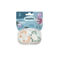 Mooma Clown & Butterfly Soothers 0 - 6 months Pack of 2 - Light Orange & River Green - Miu Mau Collectibles