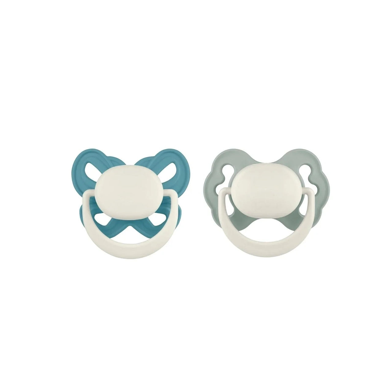 Mooma Clown & Butterfly Soothers 6 - 18 months Pack of 2 - River Green & Ball Blue - Miu Mau Collectibles