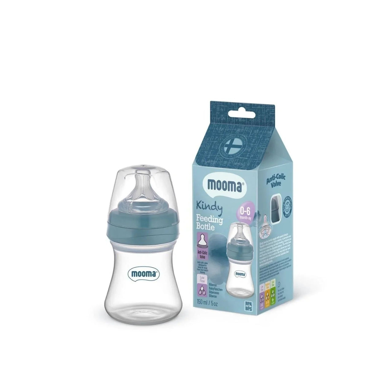Mooma Kindy Feeding Bottle Starter Set - Ball Blue - Miu Mau Collectibles