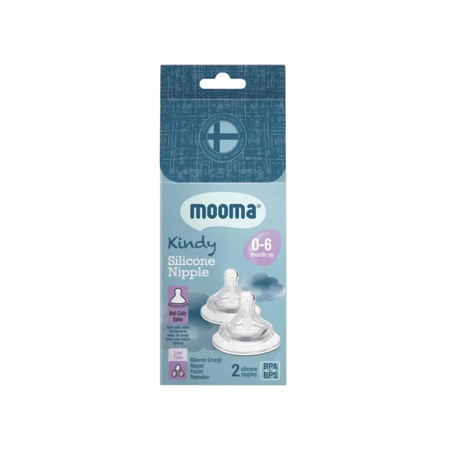Mooma Kindy Silicone Teats Slow Flow 0 - 6 months Pack of 2 - Miu Mau Collectibles