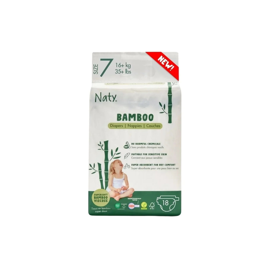 Naty Bamboo Viscose Baby Nappies Size 7 - 18 nappies - Miu Mau Collectibles