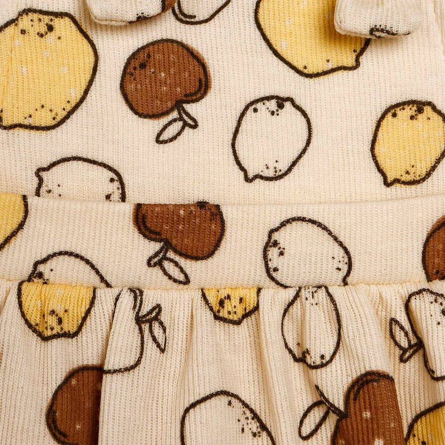 Newborn Bebbek Fruits Printed Dress - Ecru - Miu Mau Collectibles