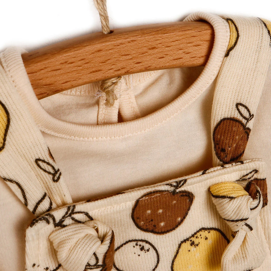 Newborn Bebbek Fruits Printed Dress - Ecru - Miu Mau Collectibles