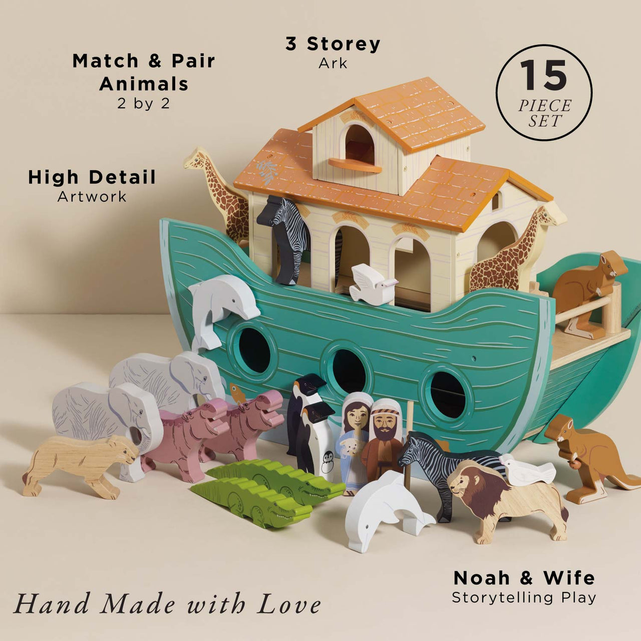 Noah’s Great Wooden Ark & Animals - Miu Mau Collectibles