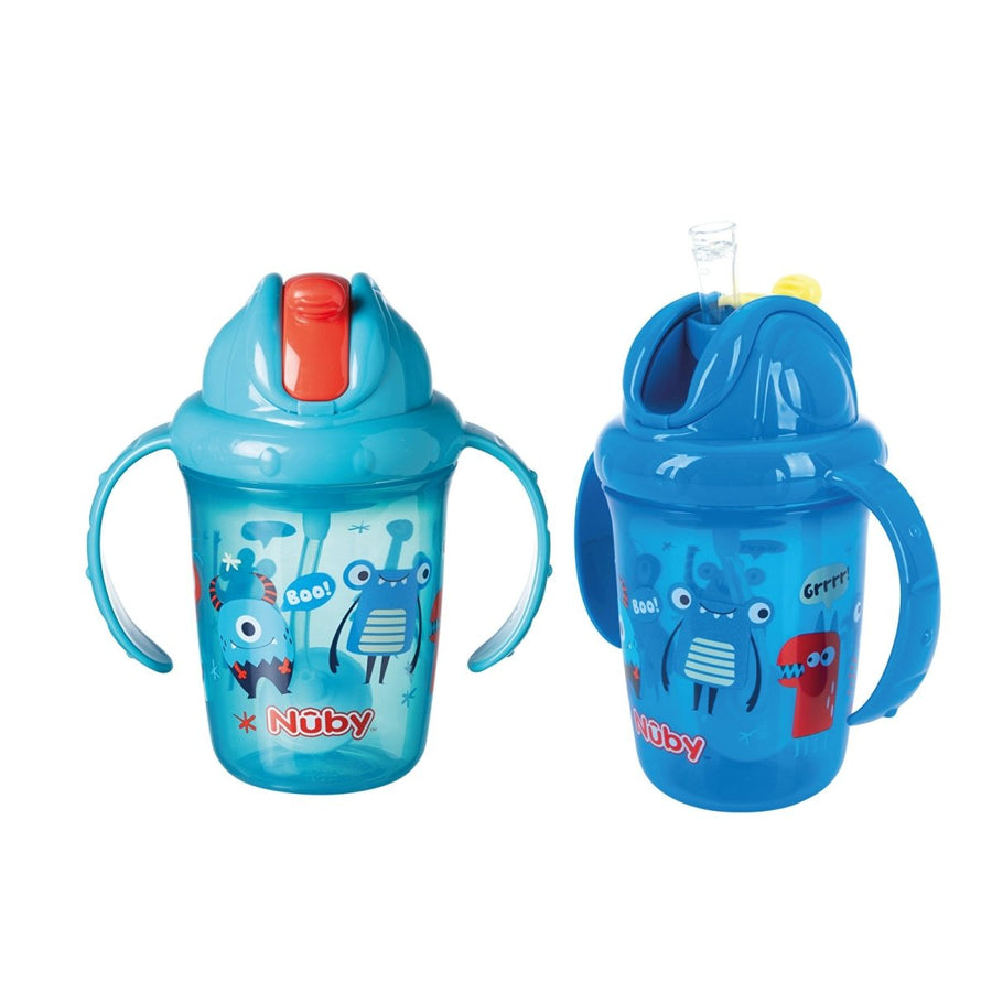 Nuby Flip N Sip Sippy Cups Pack of 2 - Multicolour - Miu Mau Collectibles