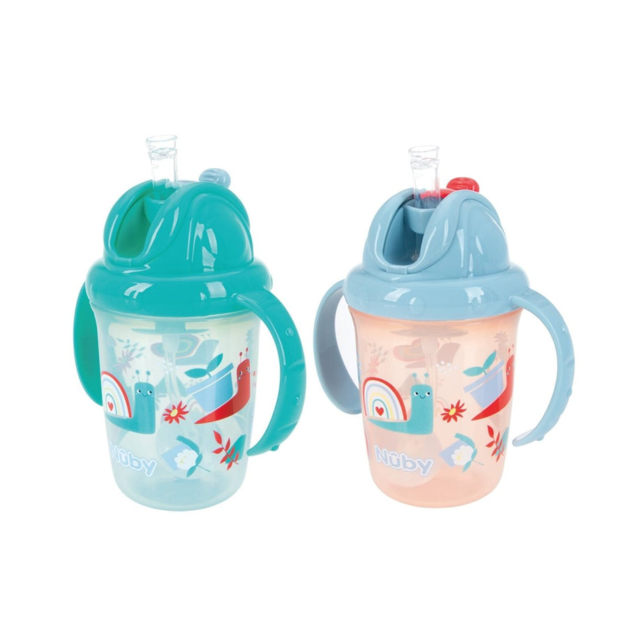 Nuby Flip N Sip Sippy Cups Pack of 2 - Multicolour - Miu Mau Collectibles