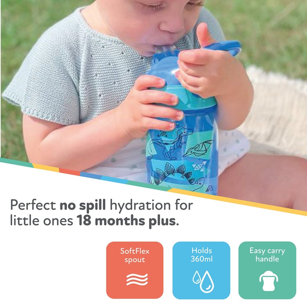 Nuby Incredible Gulp 18+ months 360ml Pack of 2 - Multicolour - Miu Mau Collectibles