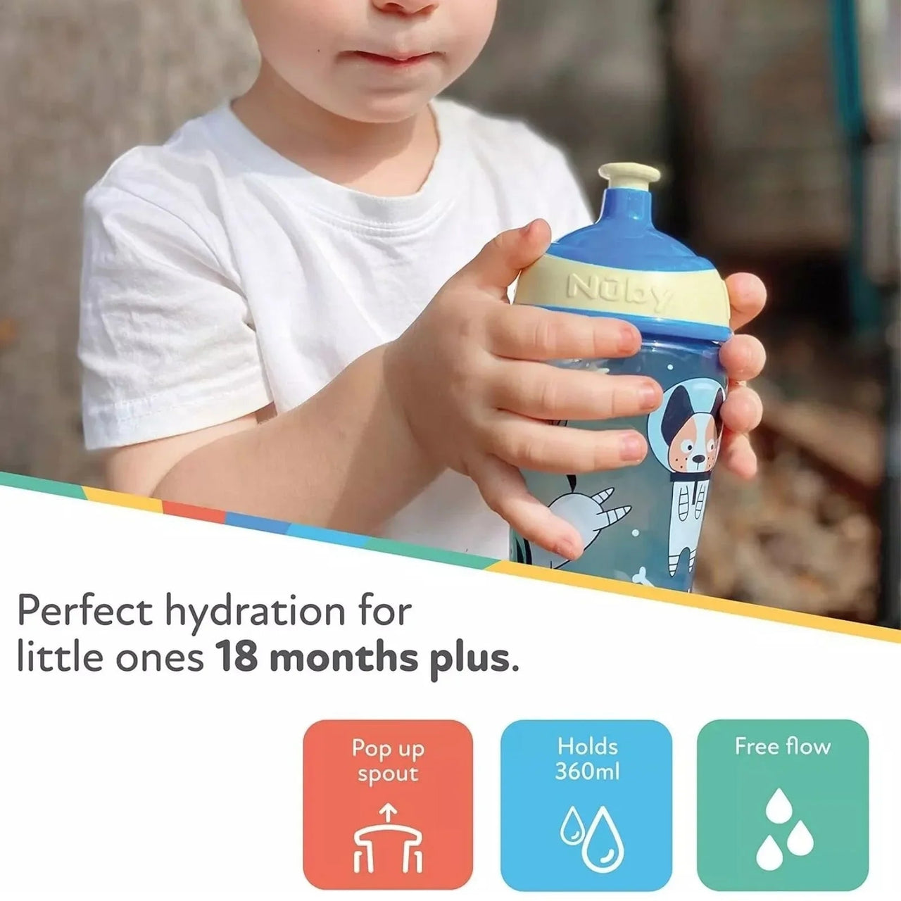 Nuby Super Slurp Water Bottle Pack of 1 360ml - Miu Mau Collectibles