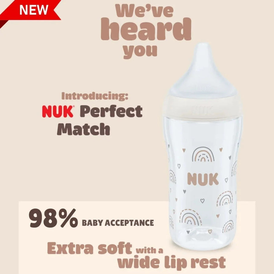 NUK Anti - Colic Perfect Match 260ml Pack of 3 - Miu Mau Collectibles