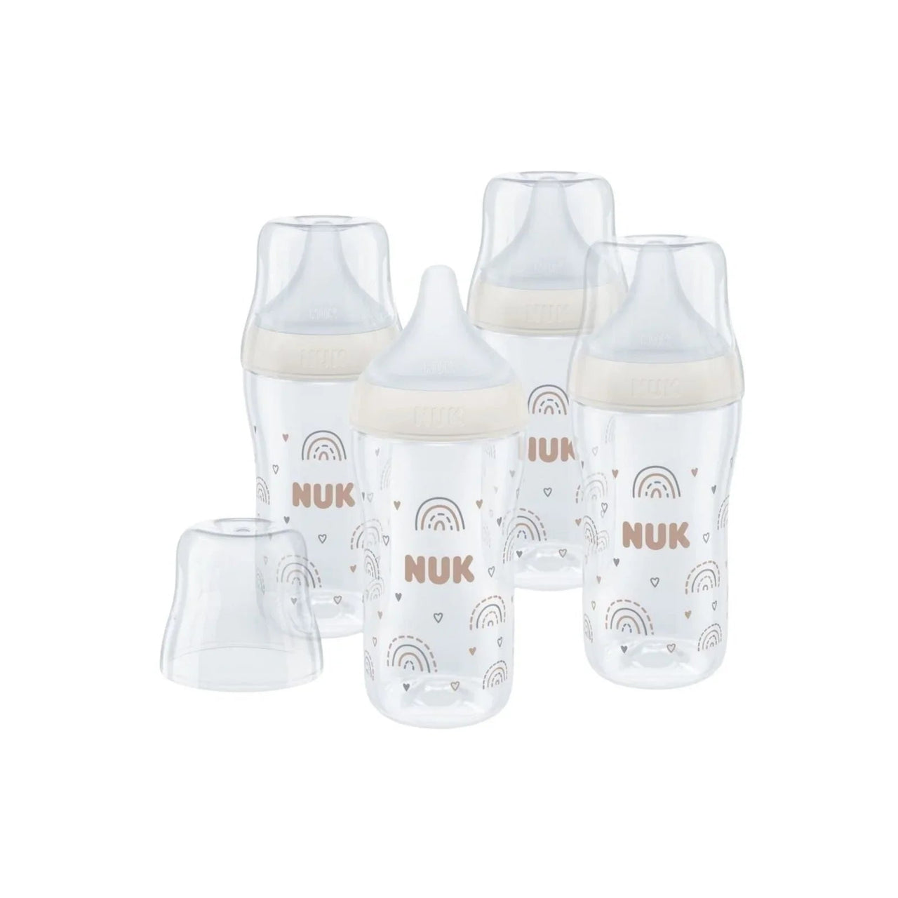 NUK Anti - Colic Perfect Match 260ml Pack of 4 - Rainbow - Miu Mau Collectibles