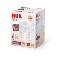 NUK Anti - Colic Perfect Match 260ml Pack of 4 - Rainbow - Miu Mau Collectibles