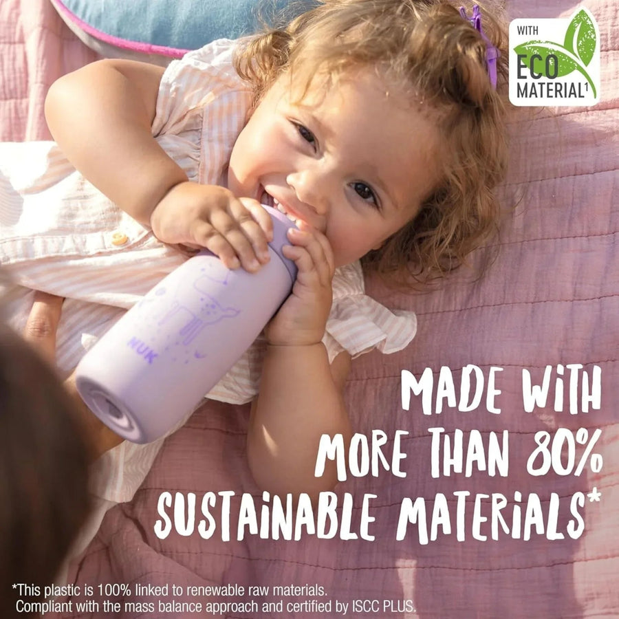 NUK Mini - Mee Flip Cup with 2 - in - 1 Cup 12+ months 450ml - Purple - Miu Mau Collectibles