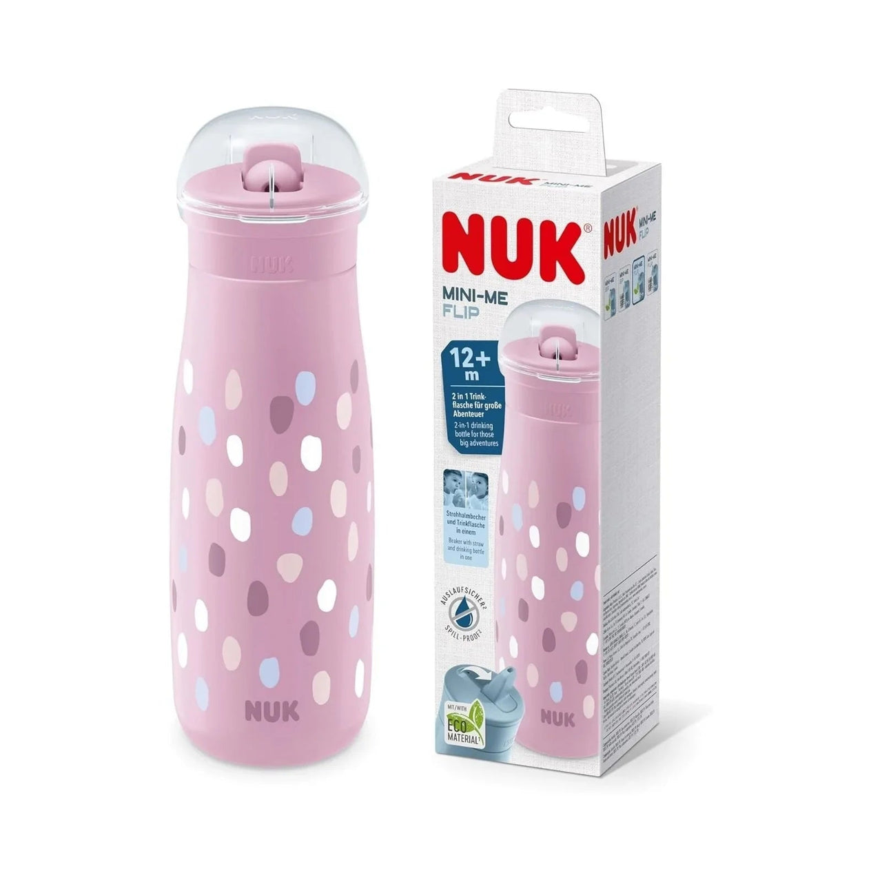 NUK Mini - Mee Flip Cup with 2 - in - 1 Cup 12+ months 450ml - Purple - Miu Mau Collectibles
