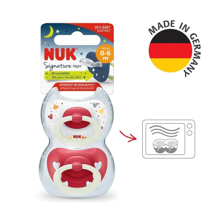 NUK Signature Night Silicone Soothers 0 - 6 months - Miu Mau Collectibles