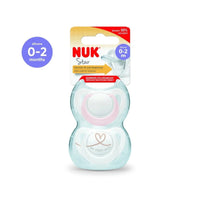 NUK Star Soother 0 - 2 months Pack of 2 - Pink - Miu Mau Collectibles
