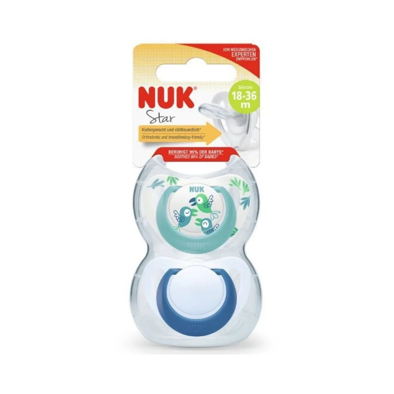 NUK Star Soother 18 - 36 months Pack of 2 - Blue - Miu Mau Collectibles