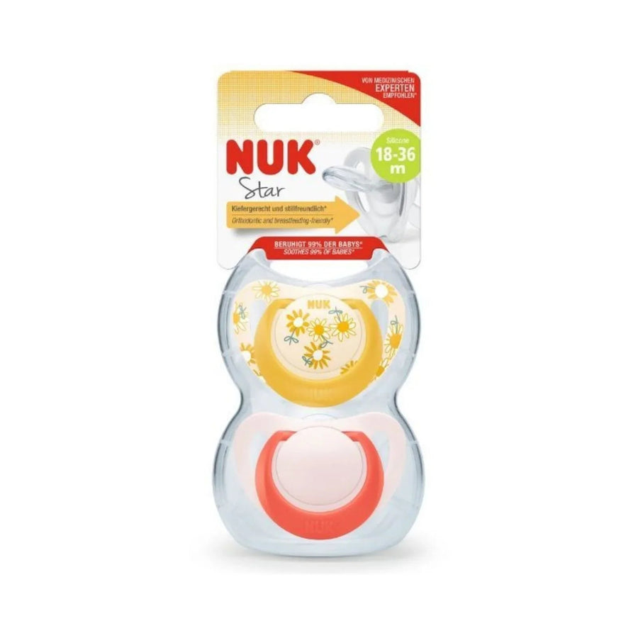 NUK Star Soother 18 - 36 months Pack of 2 - Red - Miu Mau Collectibles