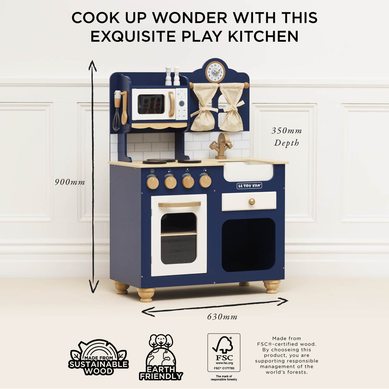 Oxford Wooden Play Kitchen - Miu Mau Collectibles