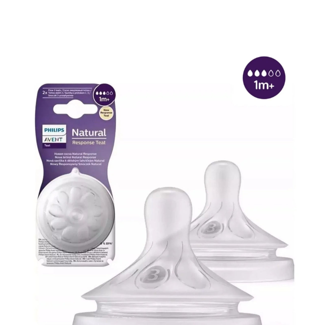 Philips Avent Natural Response Teats Stage 3 (1+ months) Pack of 2 - Miu Mau Collectibles