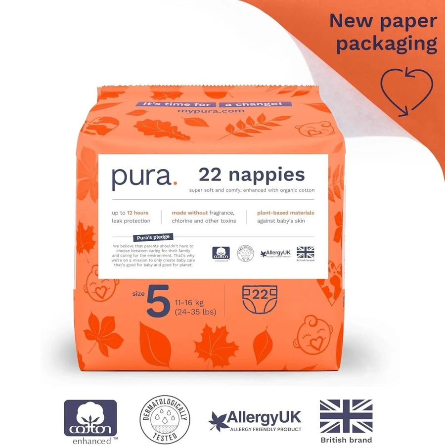 Pura Eco Nappy Size 5 - 22 nappies - Miu Mau Collectibles