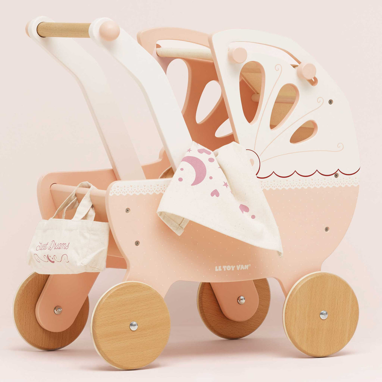 Retro Wooden Doll Pram - Miu Mau Collectibles