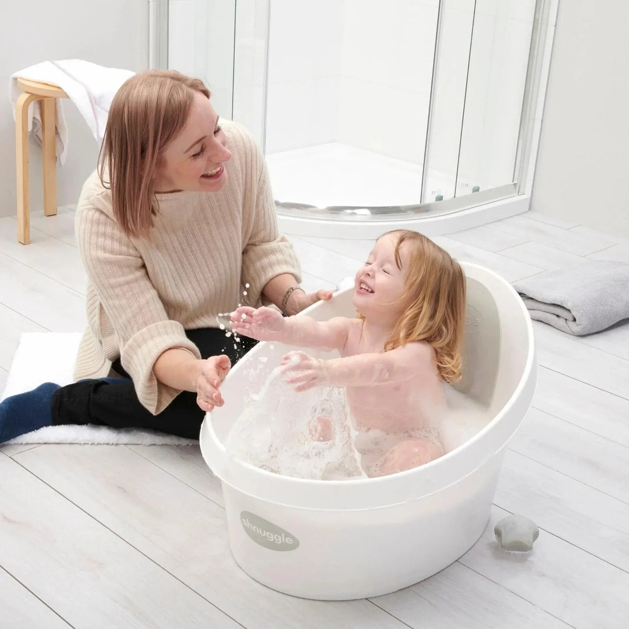 Shnuggle Toddler Bath Tub - Taupe - Miu Mau Baby & Kids Store