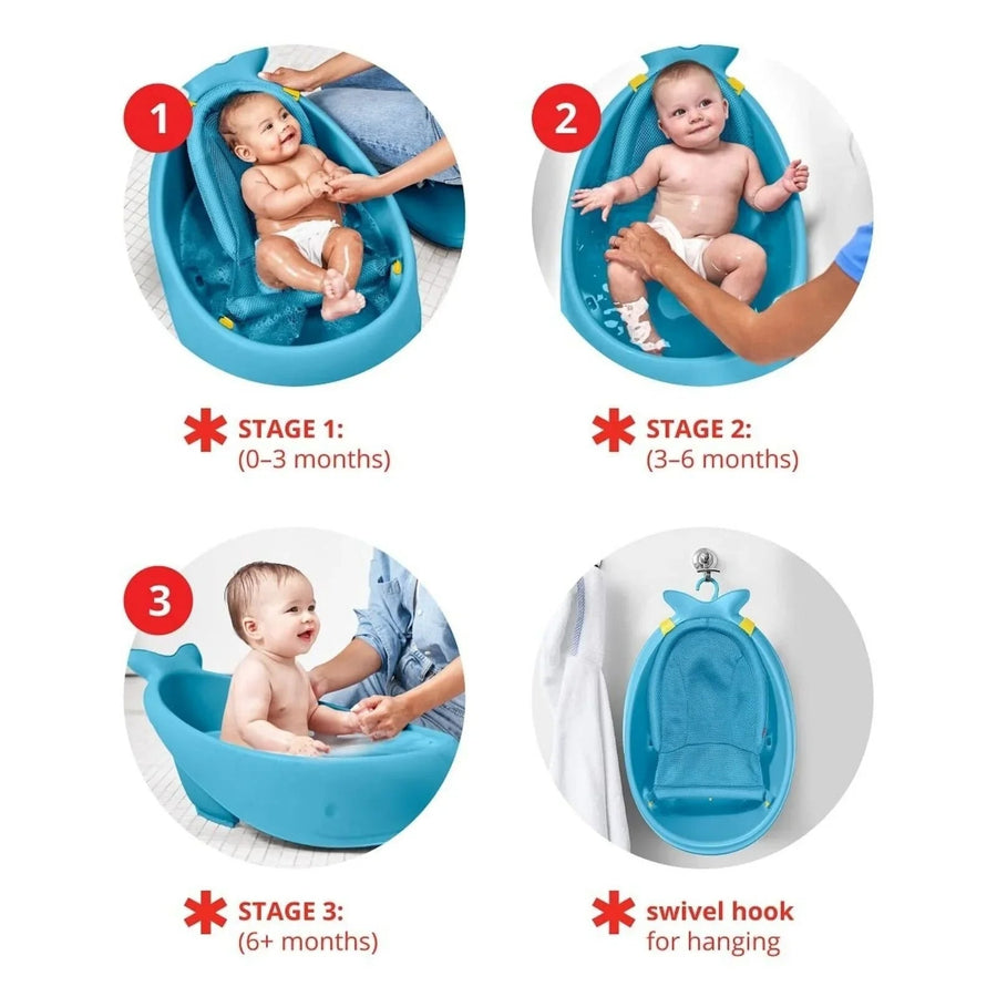 Skip Hop Moby Smart Sling 3 - Stage Baby Bath Tub - Blue - Miu Mau Collectibles