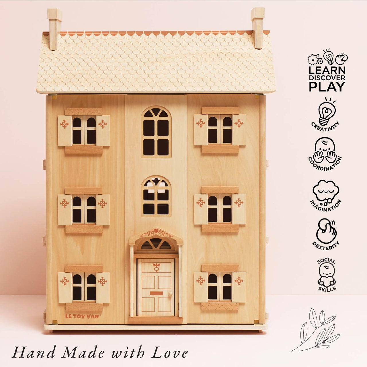 The Grand Natural Wood Dolls House - Miu Mau Collectibles