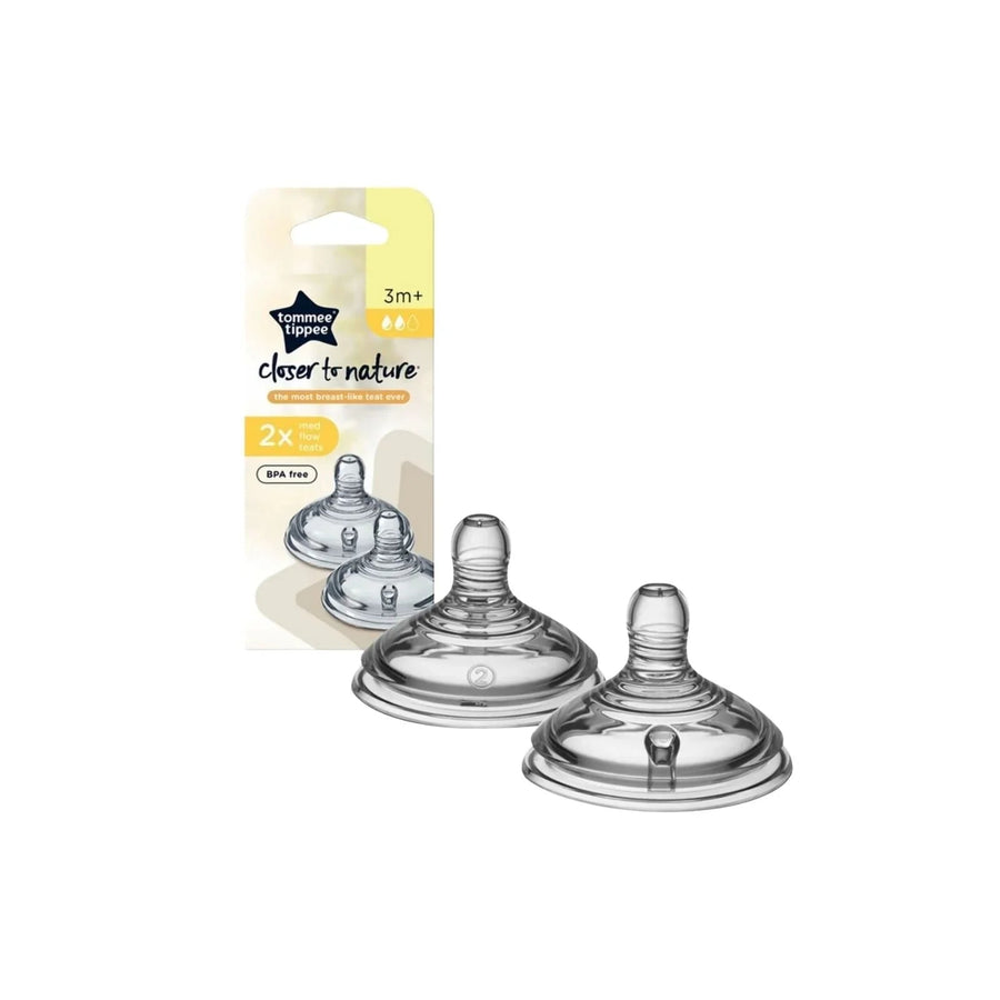 Tommee Tippee Closer to Nature Teat Medium Flow 3+ months Pack of 2 - Miu Mau Collectibles