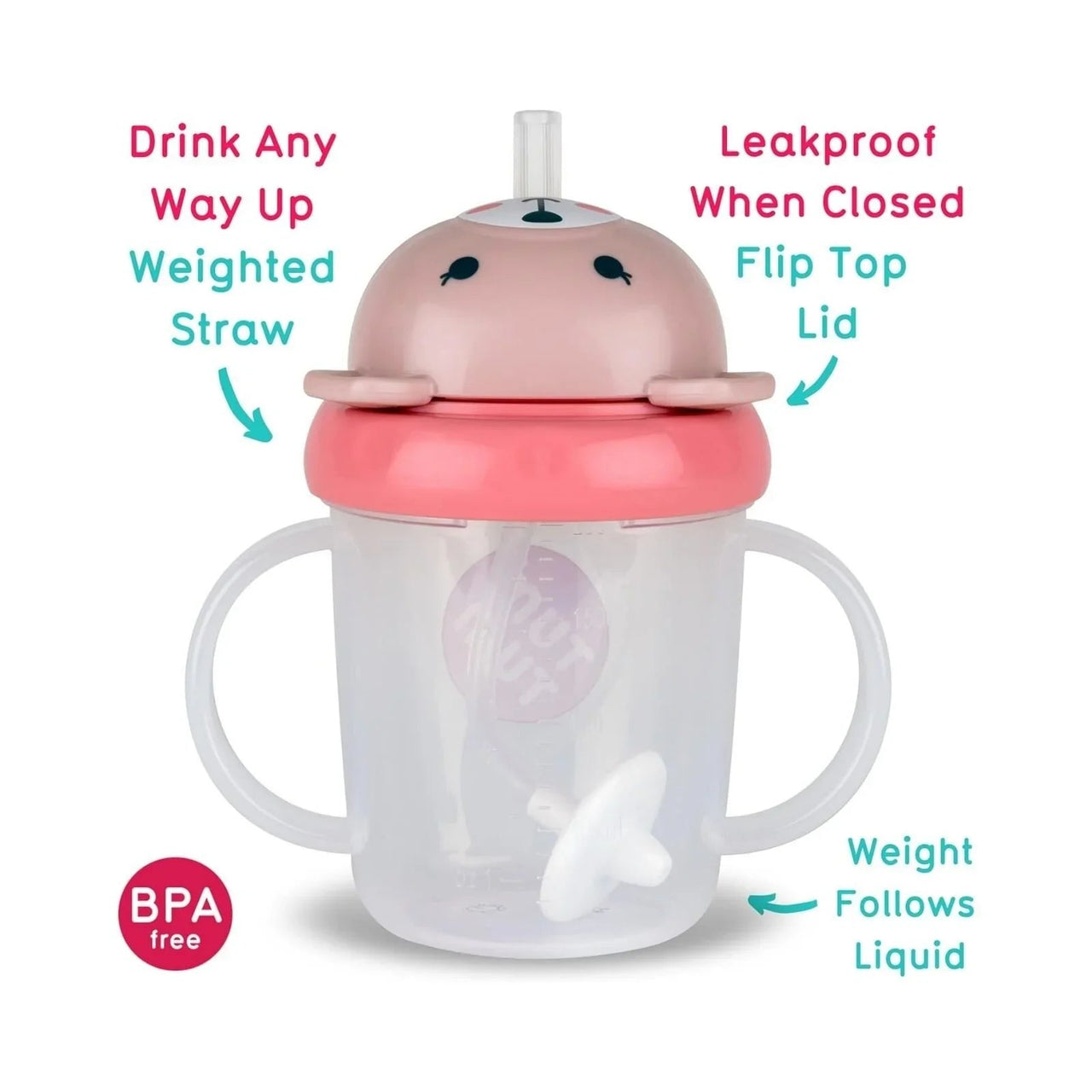 TUM TUM Betsy Bear Tippy Up Cup - Pink - Miu Mau Collectibles