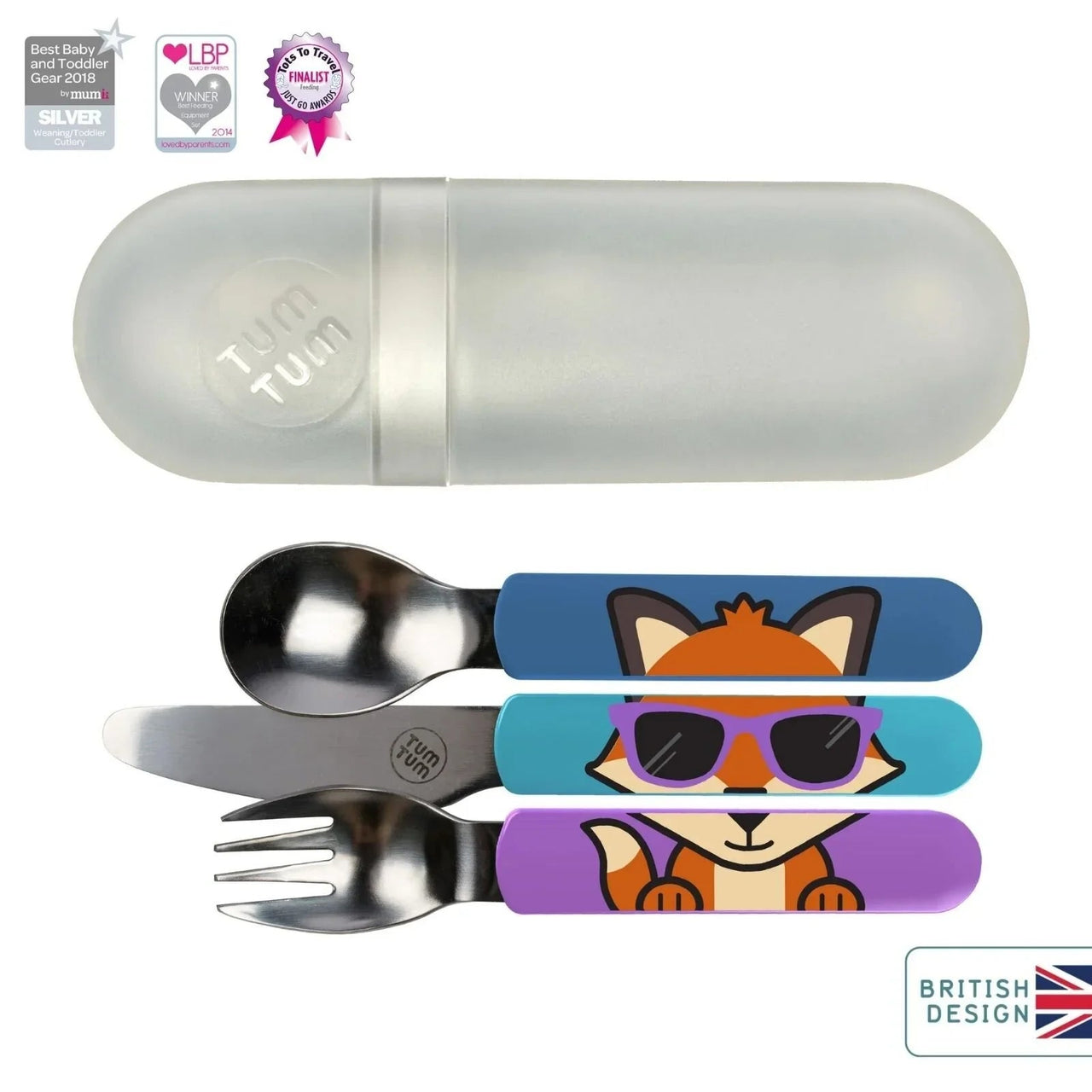 TUM TUM Travel Cutlery Set with Case - Felicity Fox - Miu Mau Collectibles