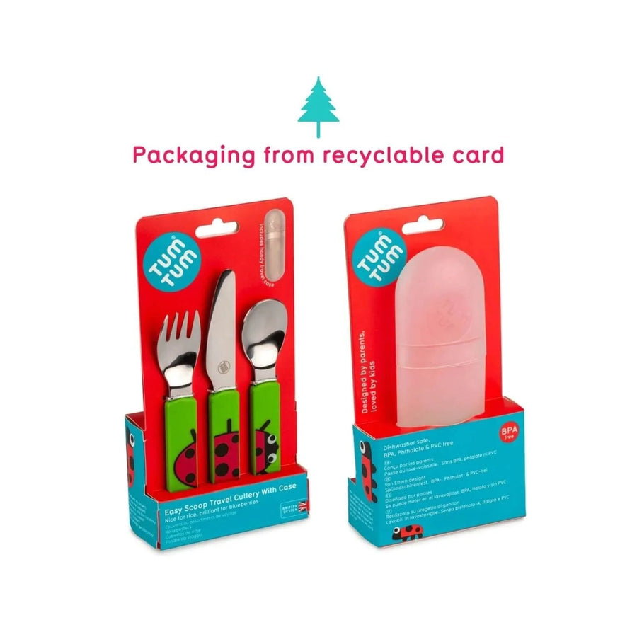 TUM TUM Travel Cutlery Set with Case - Ladybird - Miu Mau Collectibles