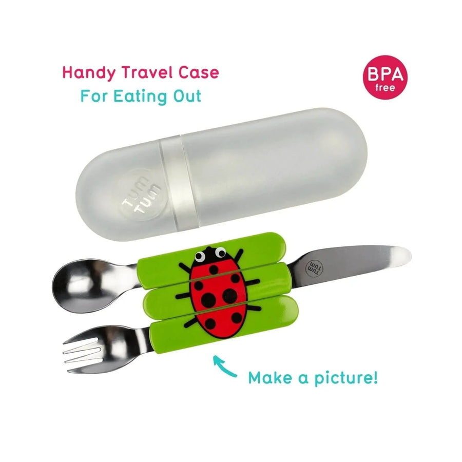 TUM TUM Travel Cutlery Set with Case - Ladybird - Miu Mau Collectibles